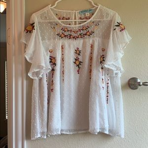 White embroidered blouse